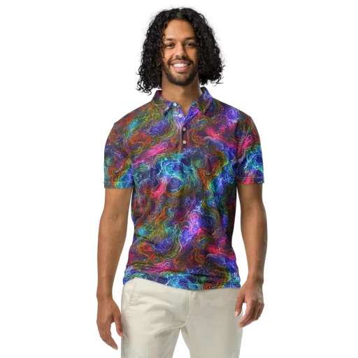 Kaleidoscope Afterdark on a Men's Slim Fit Polo Shirt