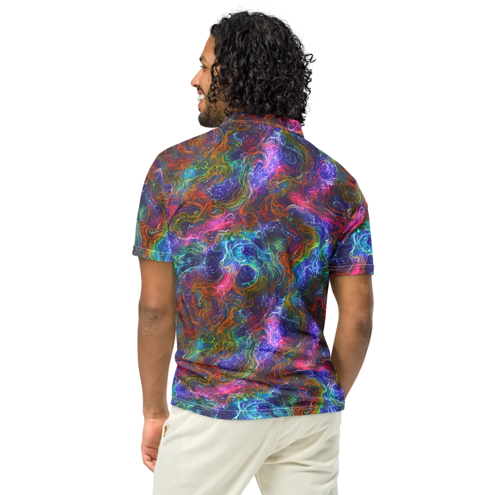 Kaleidoscope Afterdark on Men's Slim Fit Polo Shirt — Back
