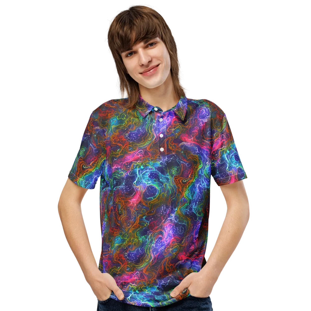 Kaleidoscope Afterdark on Men's Slim Fit Polo Shirt — Front