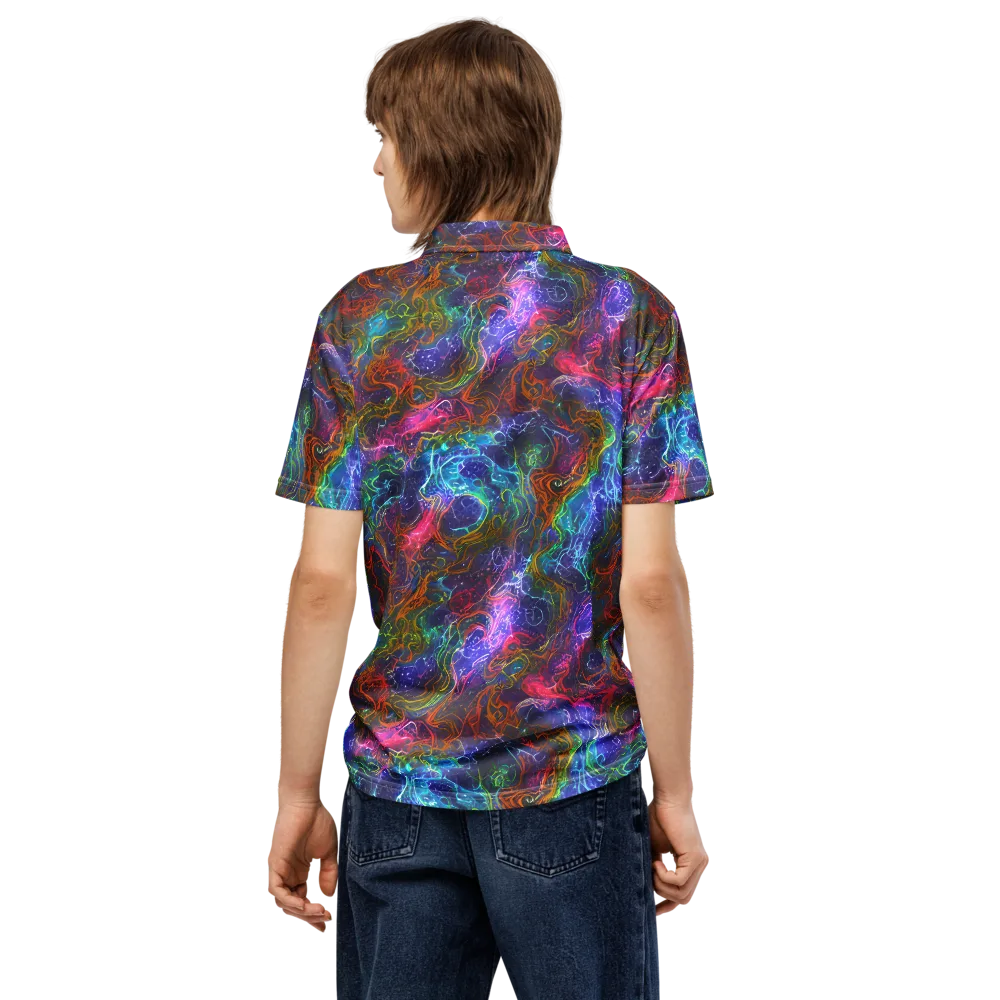 Kaleidoscope Afterdark on Men's Slim Fit Polo Shirt — Back