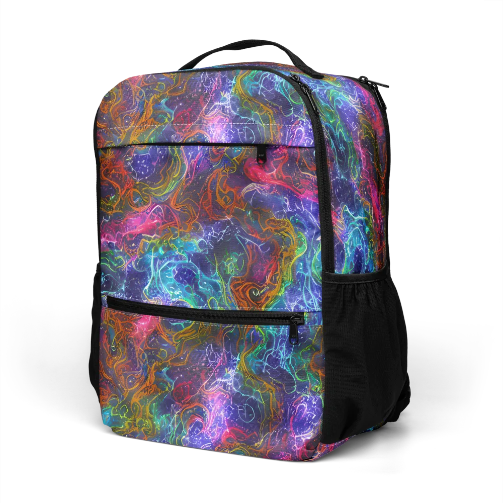 Kaleidoscope Afterdark on Utility Backpack — Left Front