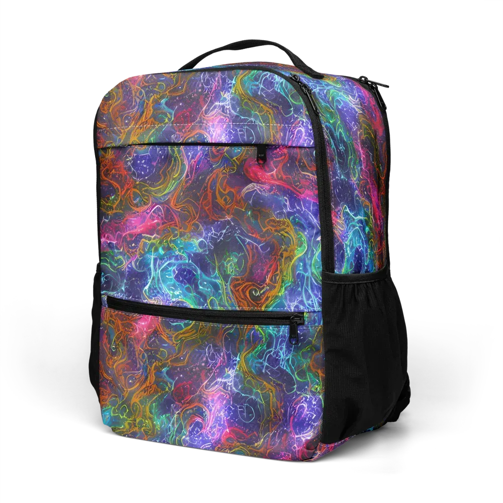 Kaleidoscope Afterdark on Utility Backpack — Left Front
