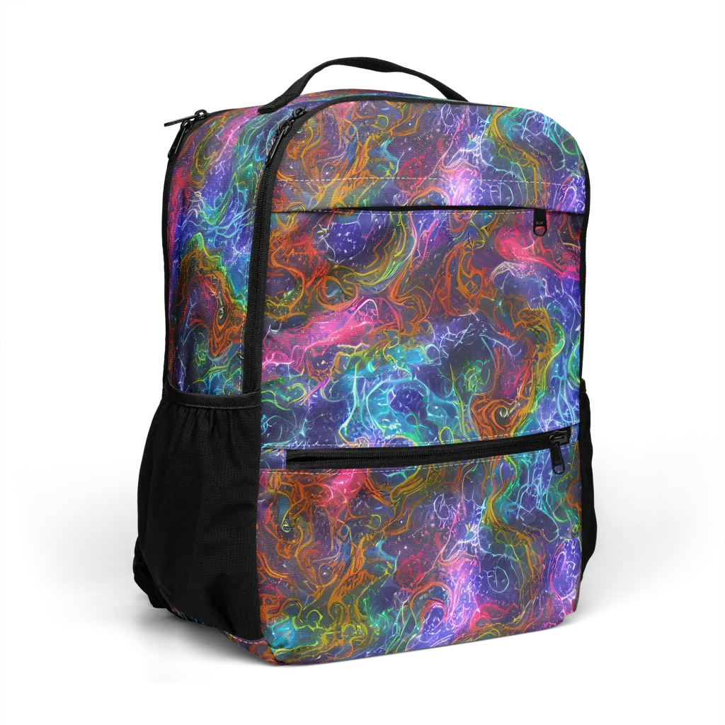 Kaleidoscope Afterdark on Utility Backpack — Right Front