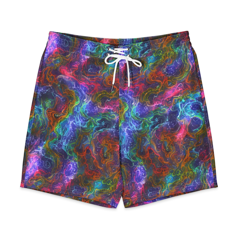 Kaleidoscope Afterdark on Men's Board Shorts — Front
