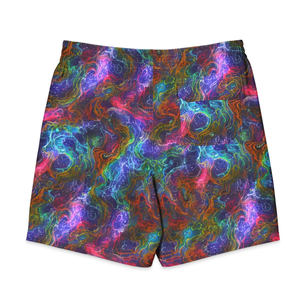 Kaleidoscope Afterdark on Men's Board Shorts — Back