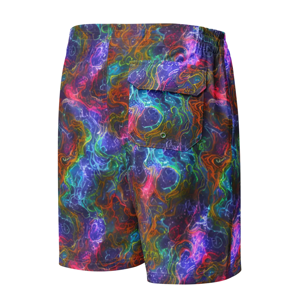 Kaleidoscope Afterdark on Men's Board Shorts — Back