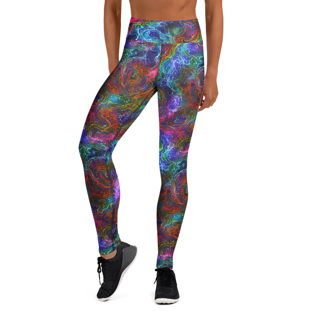 Kaleidoscope Afterdark on Yoga Leggings — Front