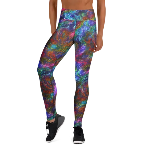 Kaleidoscope Afterdark on a Yoga Leggings