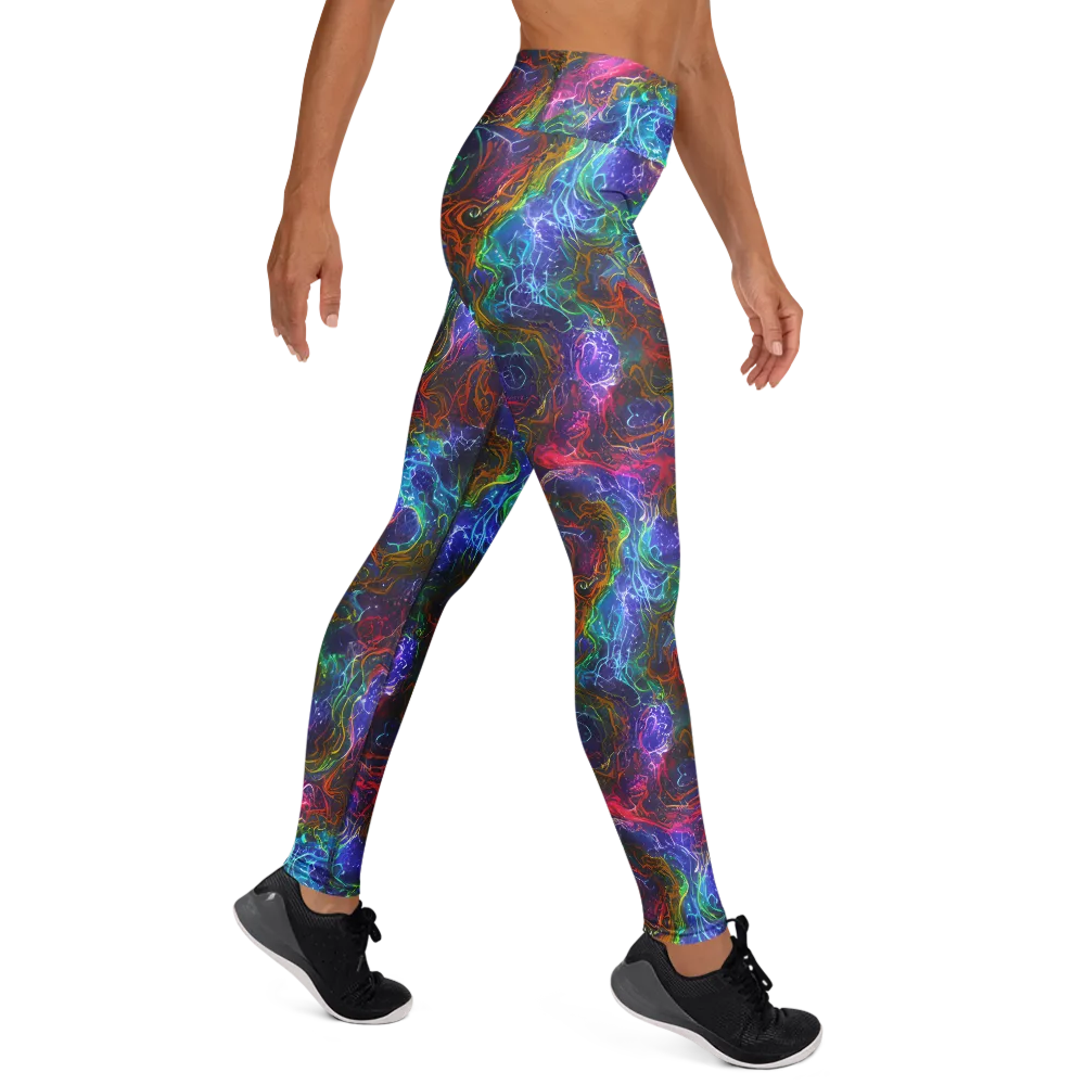Kaleidoscope Afterdark on Yoga Leggings — Right