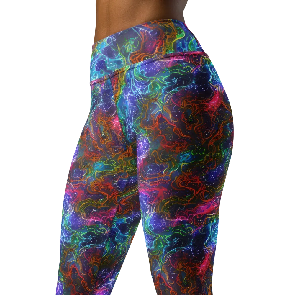 Kaleidoscope Afterdark on Yoga Leggings — Left Front