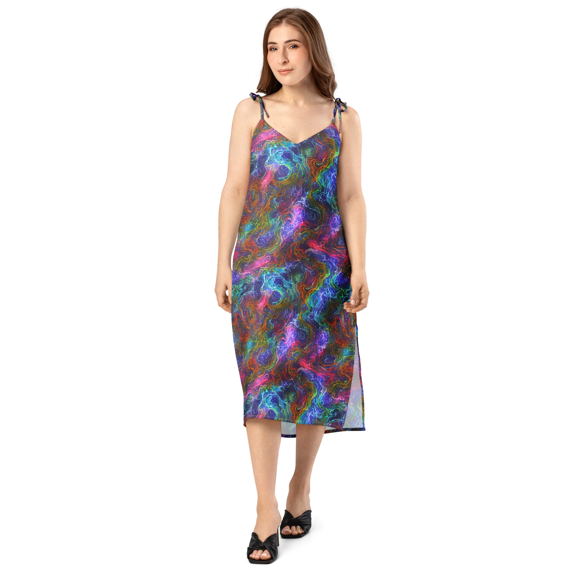 Kaleidoscope Afterdark on Slip Dress — Front