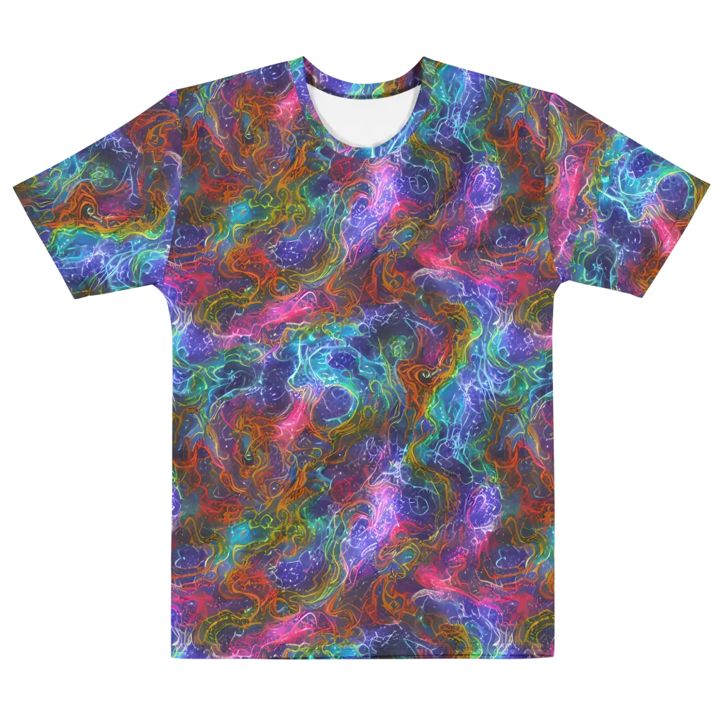 Kaleidoscope Afterdark on Men's Cotton Crew Neck T-Shirt — Front