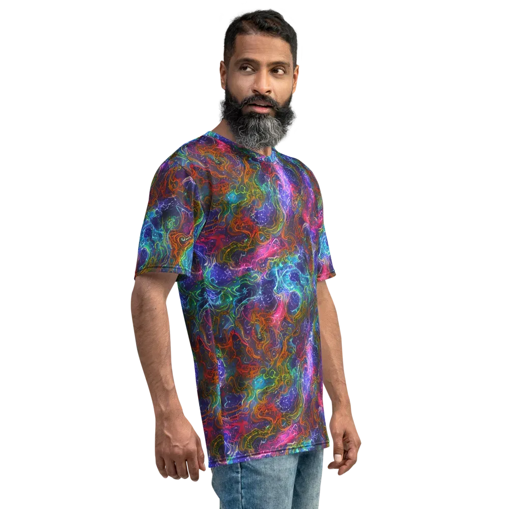 Kaleidoscope Afterdark on Men's Crew Neck T-Shirt — Right