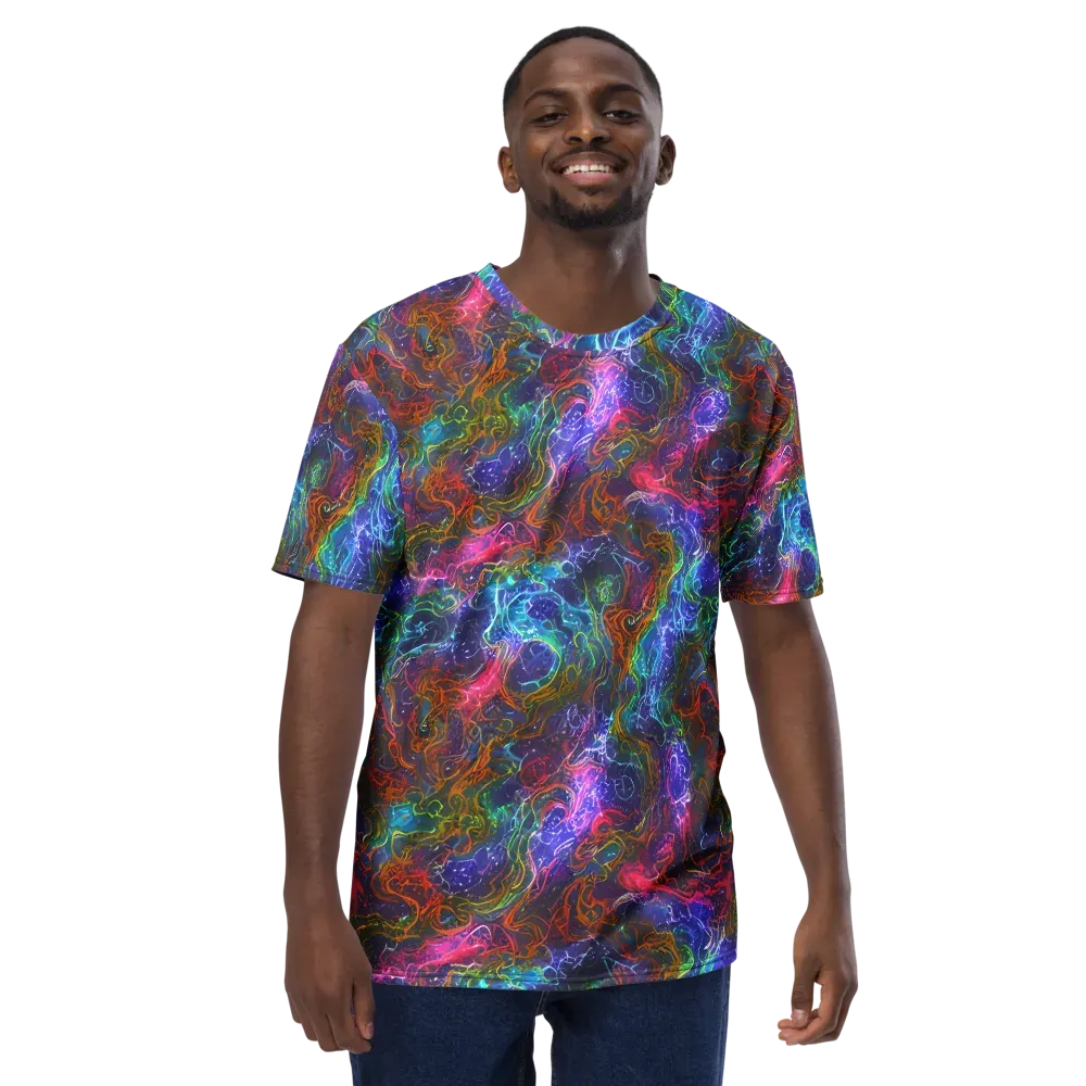 Kaleidoscope Afterdark on Men's Crew Neck T-Shirt — Front