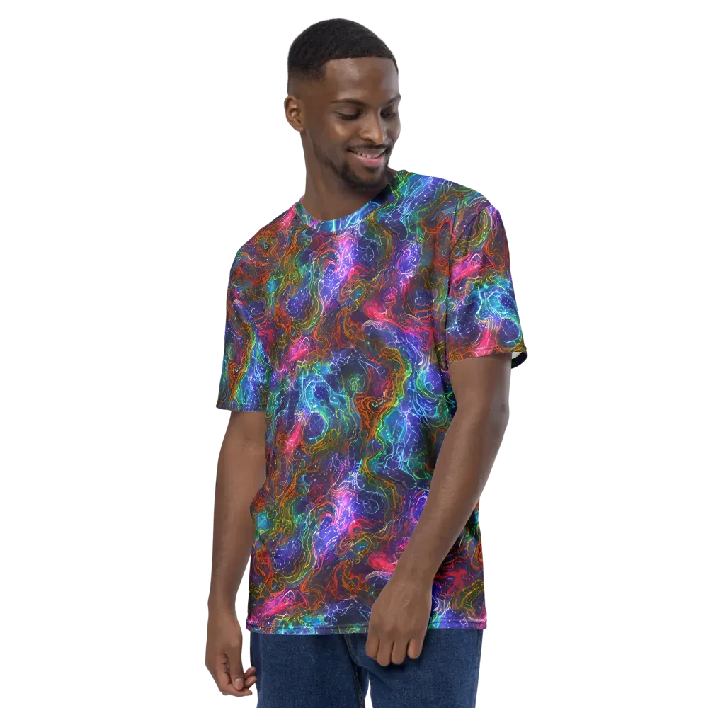 Kaleidoscope Afterdark on Men's Crew Neck T-Shirt — Left