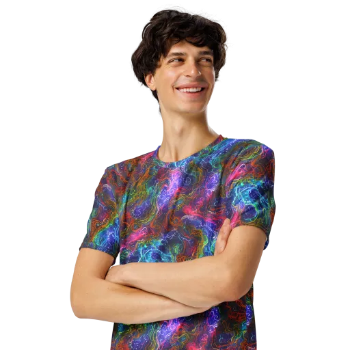 Kaleidoscope Afterdark on a Men's Crew Neck T-Shirt