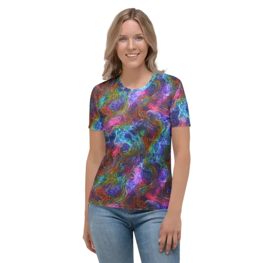 Kaleidoscope Afterdark on a Women's Crew Neck T-Shirt