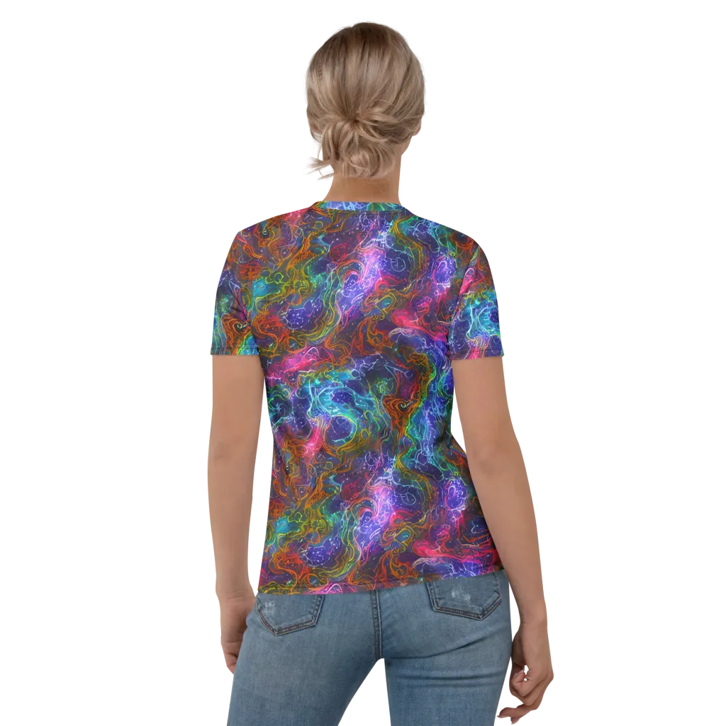 Kaleidoscope Afterdark on Women's Crew Neck T-Shirt — Back