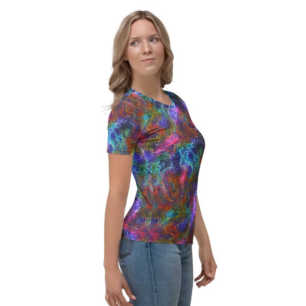 Kaleidoscope Afterdark on Women's Crew Neck T-Shirt — Right