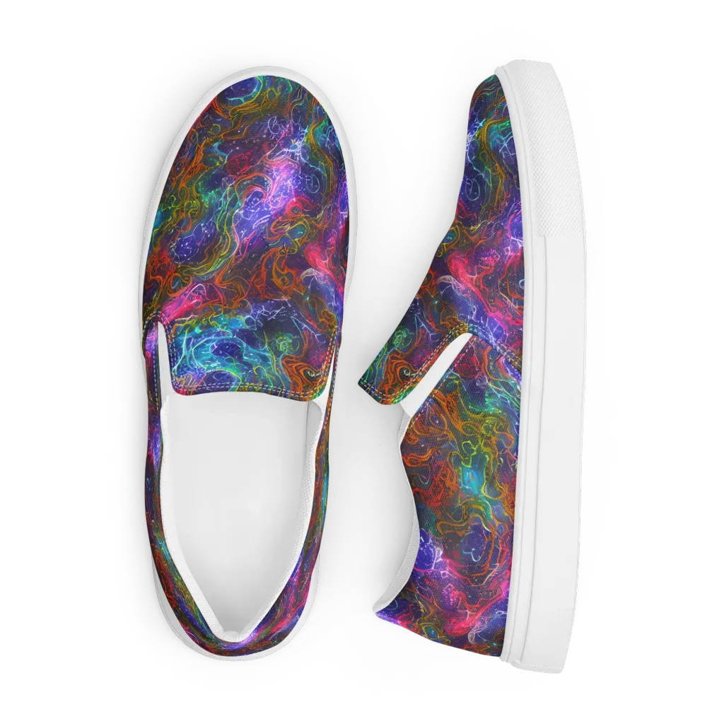 Kaleidoscope Afterdark on Men's Slip-On Canvas Shoes — Front