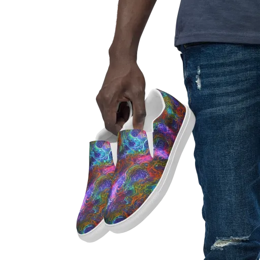 Kaleidoscope Afterdark on a Men's Slip-On Canvas Shoes