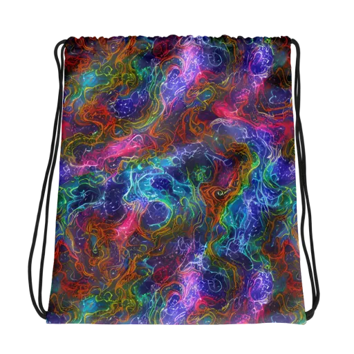 Kaleidoscope Afterdark on a Drawstring Bag