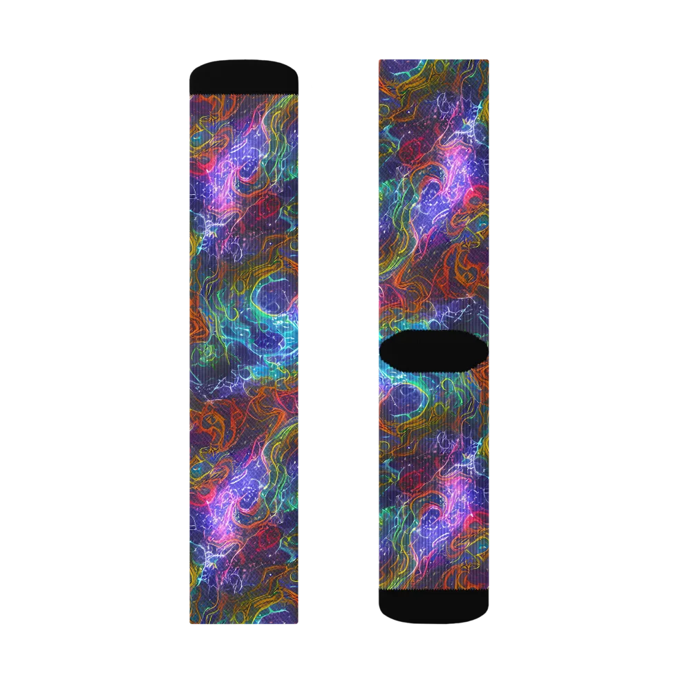 Kaleidoscope Afterdark on Socks — Left Sock