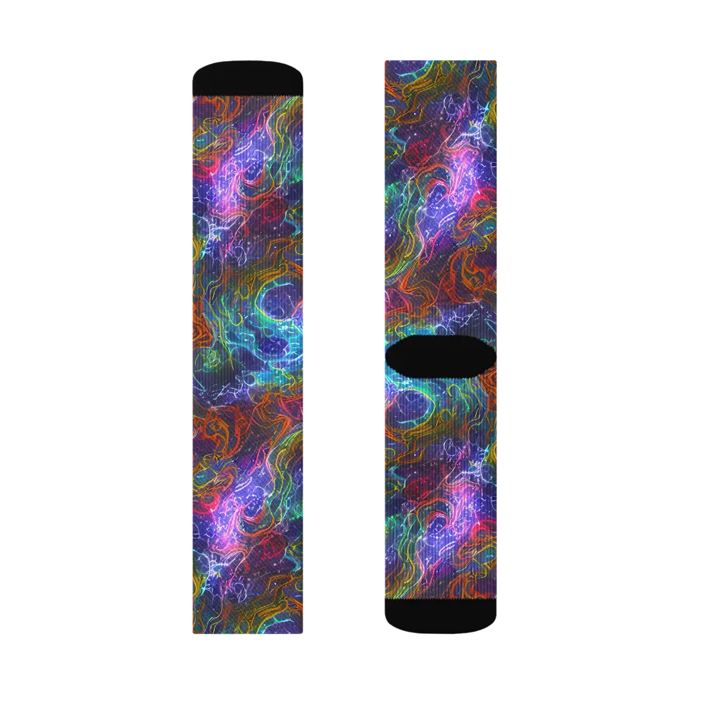 Kaleidoscope Afterdark on Socks — Right Sock