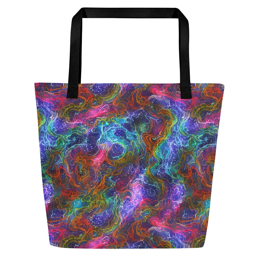 Kaleidoscope Afterdark on Large Tote Bag W/ Pocket — Front