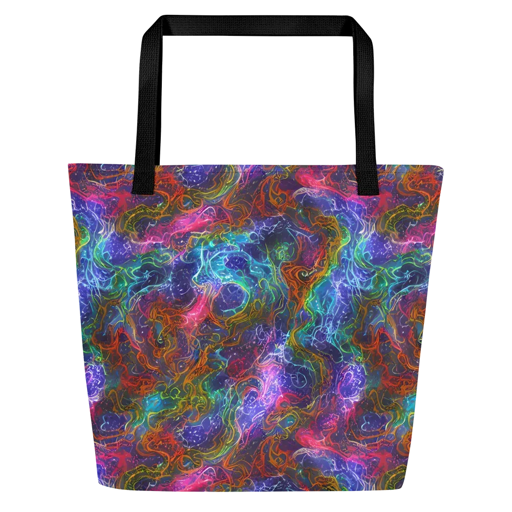 Kaleidoscope Afterdark on Large Tote Bag W/ Pocket — Front