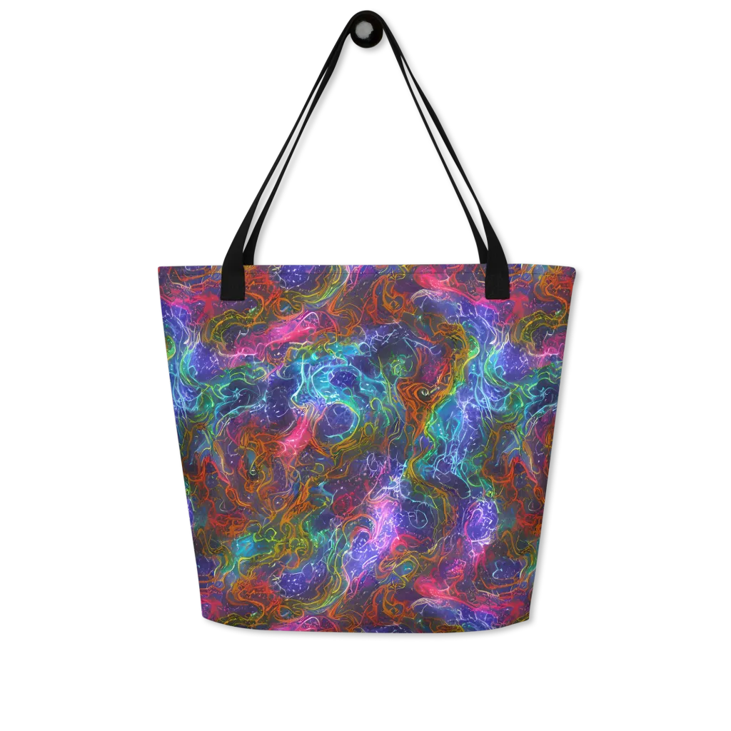 Kaleidoscope Afterdark on Large Tote Bag W/ Pocket — Front