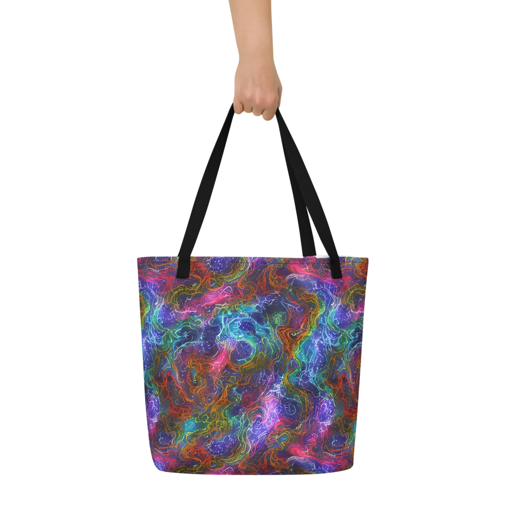 Kaleidoscope Afterdark on Large Tote Bag W/ Pocket — Front