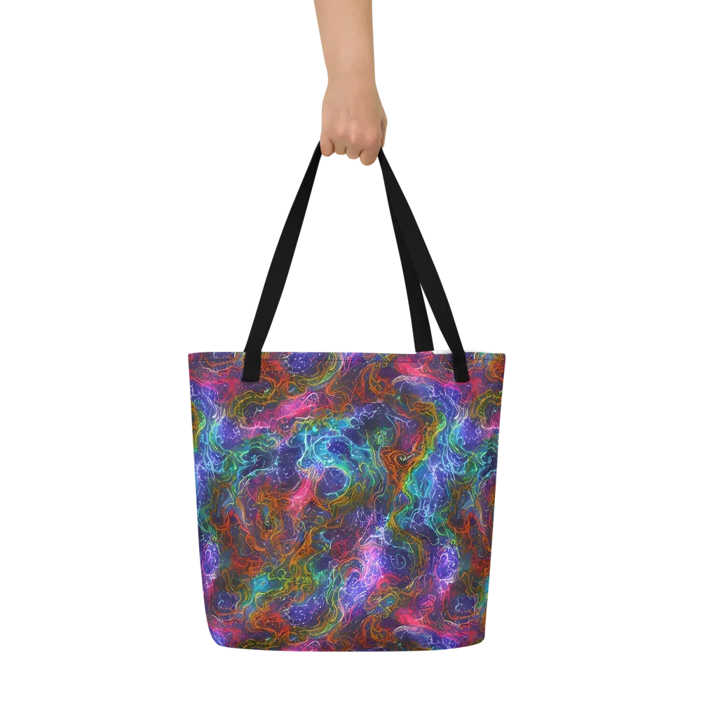 Kaleidoscope Afterdark on Large Tote Bag W/ Pocket — Front