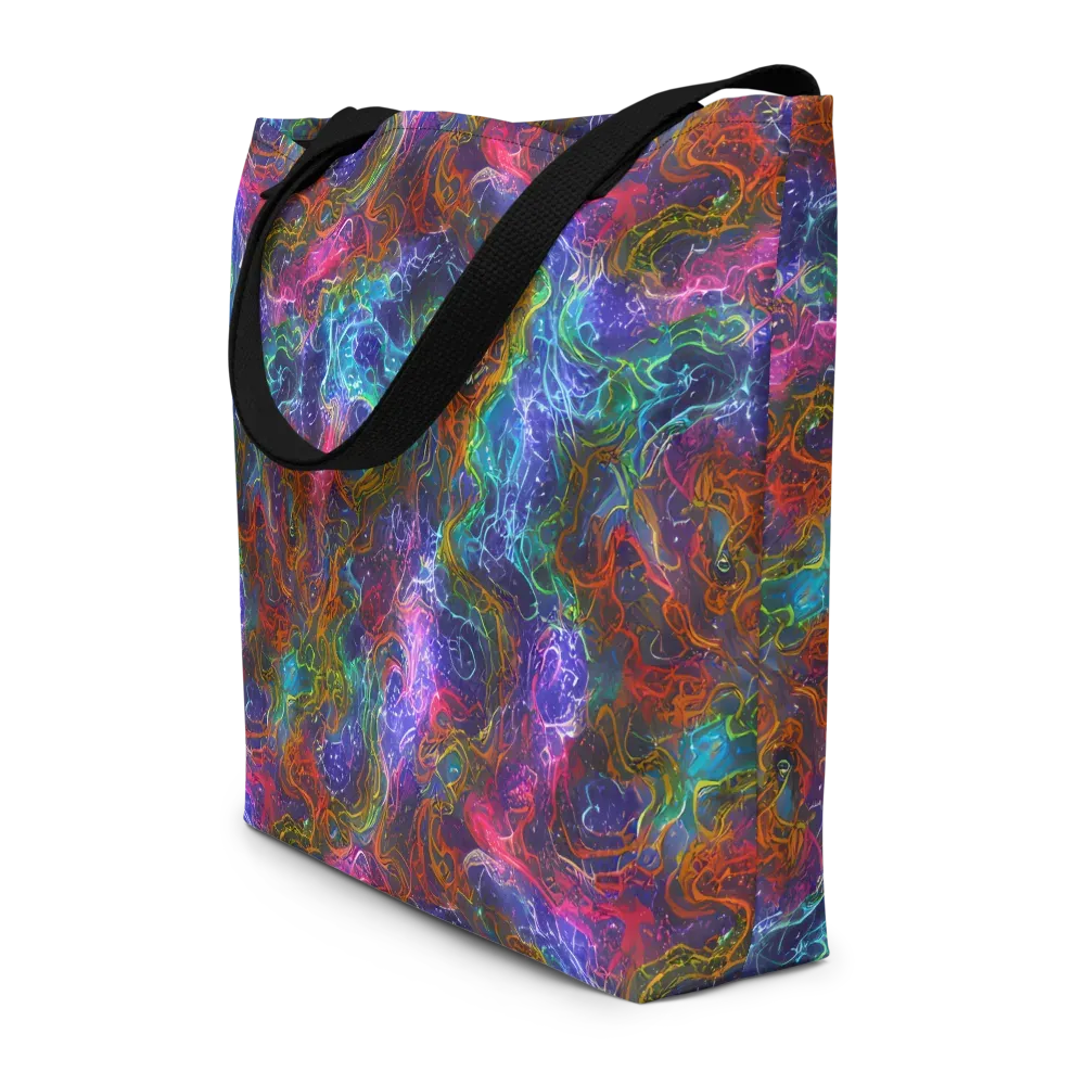 Kaleidoscope Afterdark on Large Tote Bag W/ Pocket — Front