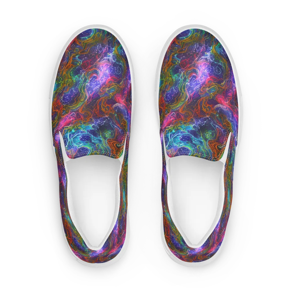 Kaleidoscope Afterdark on Women's Slip-On Canvas Shoes — Front