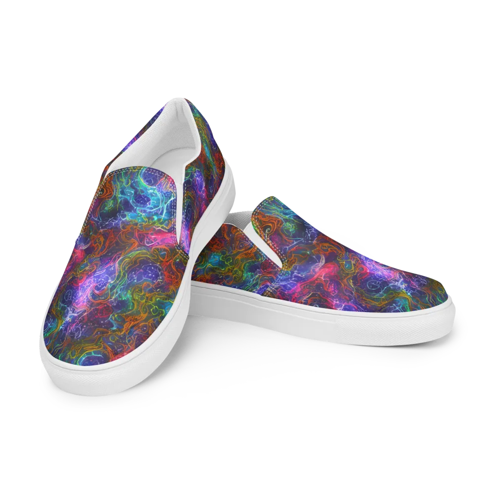 Kaleidoscope Afterdark on Women's Slip-On Canvas Shoes — Left Front