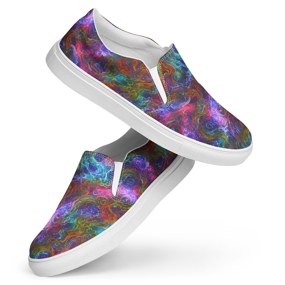 Kaleidoscope Afterdark on Women's Slip-On Canvas Shoes — Front