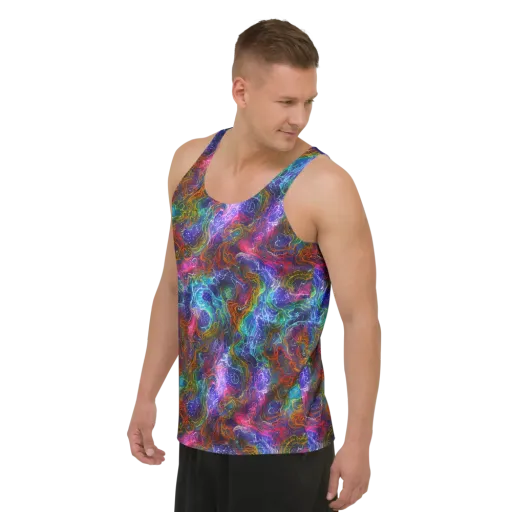 Kaleidoscope Afterdark on a Men's Tank Top