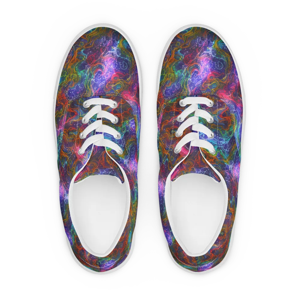 Kaleidoscope Afterdark on Men's Lace-Up Canvas Shoes — Front