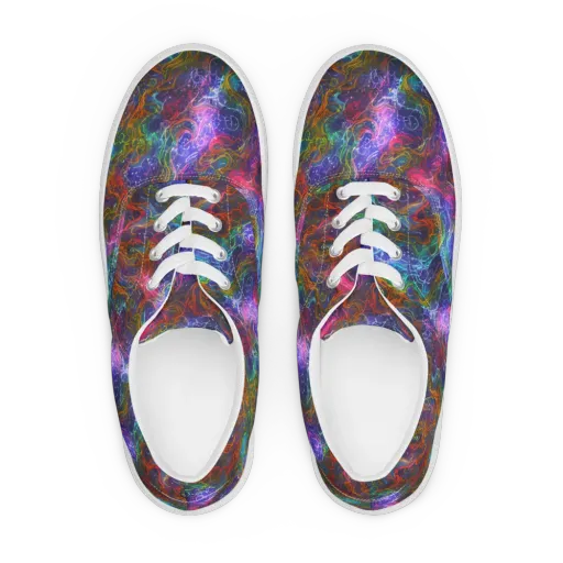Kaleidoscope Afterdark on a Men's Lace-Up Canvas Shoes