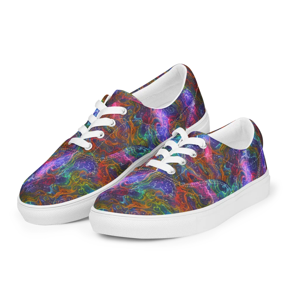 Kaleidoscope Afterdark on Men's Lace-Up Canvas Shoes — Left Front