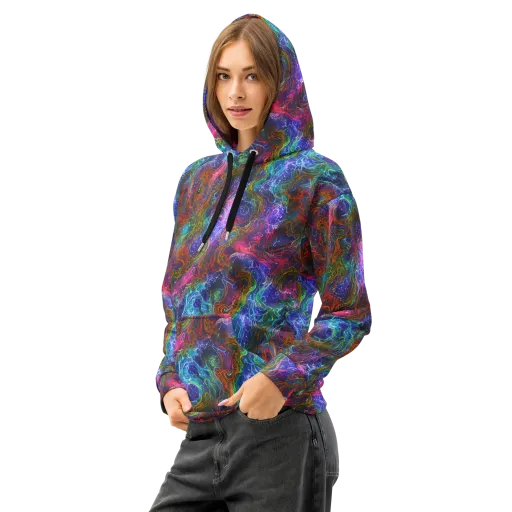 Kaleidoscope Afterdark on a Cotton Hoodie