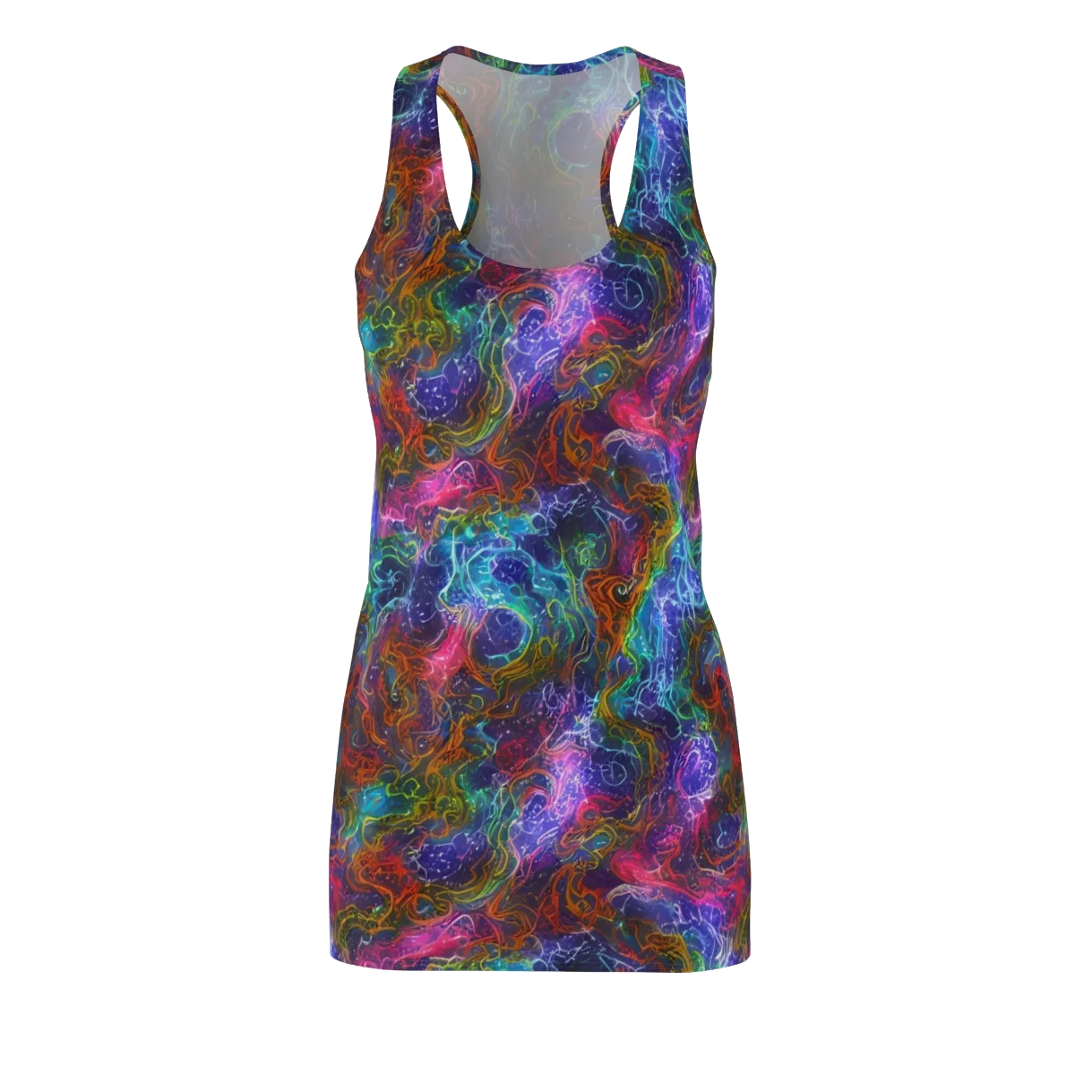 Kaleidoscope Afterdark on Racerback Dress — Front