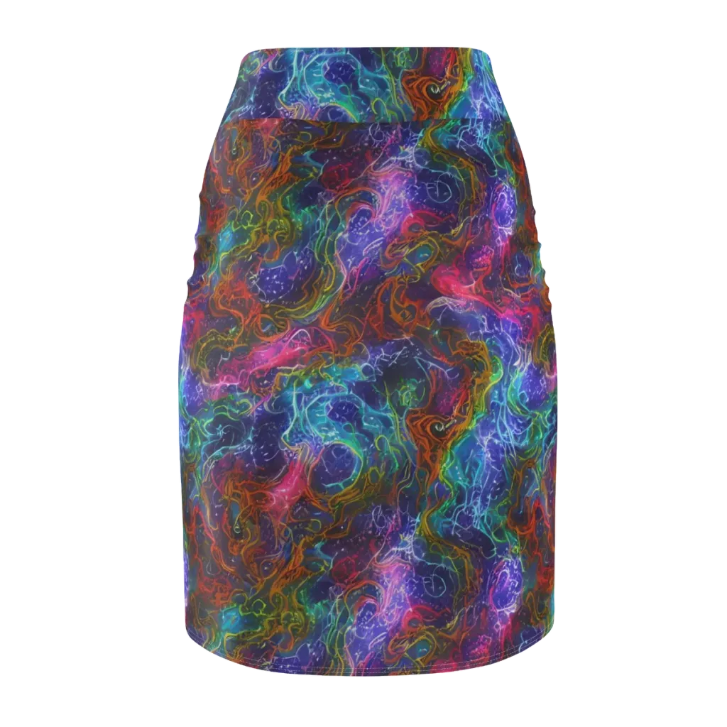 Kaleidoscope Afterdark on Pencil Skirt — Back