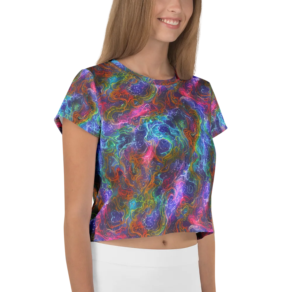 Kaleidoscope Afterdark on Crop Tee — Right