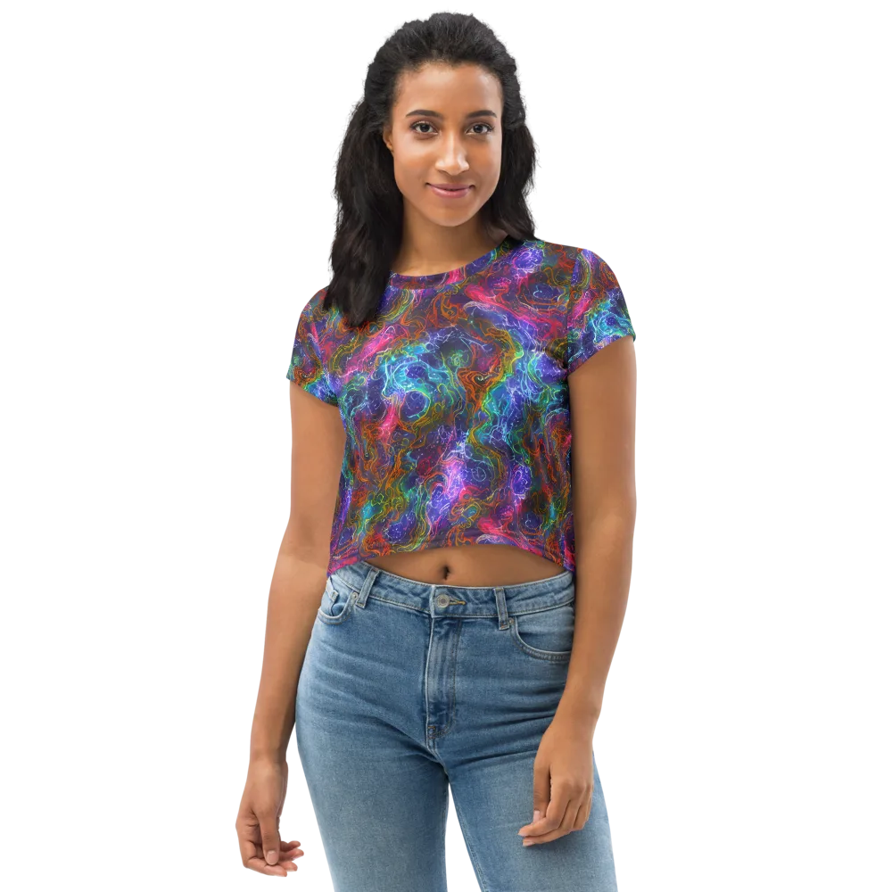 Kaleidoscope Afterdark on Crop Tee — Front