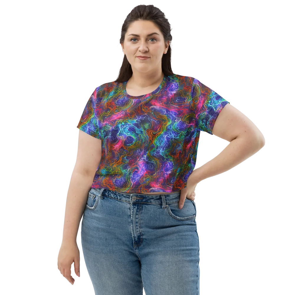 Kaleidoscope Afterdark on Crop Tee — Front