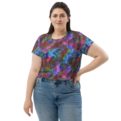 Kaleidoscope Afterdark on a Crop Tee