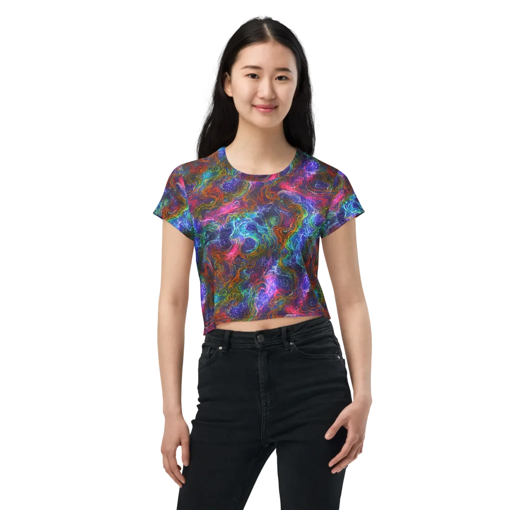 Kaleidoscope Afterdark on Crop Tee — Front