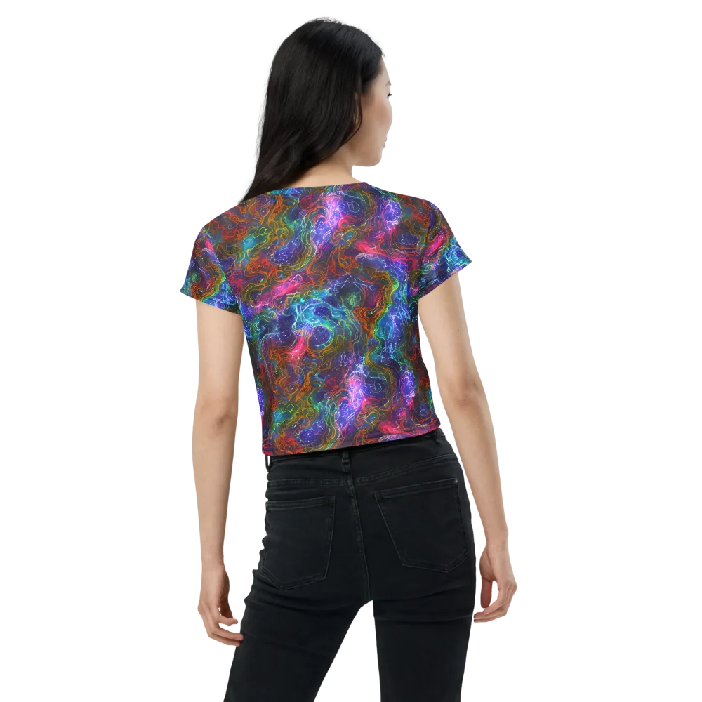 Kaleidoscope Afterdark on Crop Tee — Back